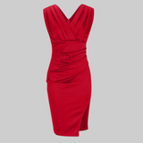 Fresia | Vestido ajustado con escote en V y abertura