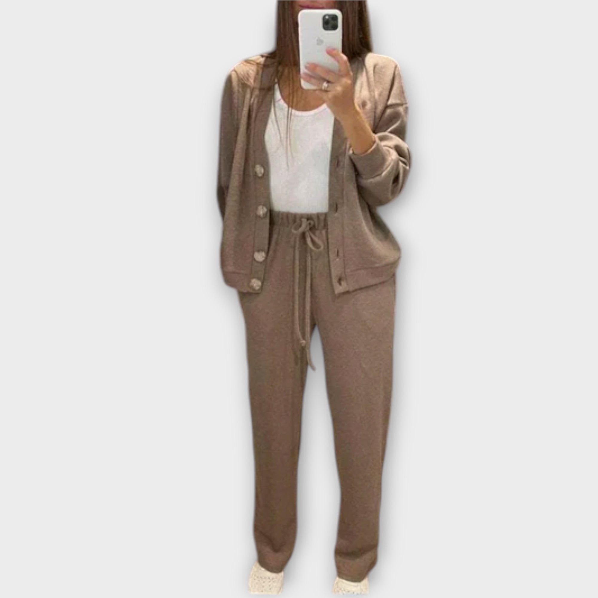 Chantal | Conjunto de abrigo de lana y pantalones