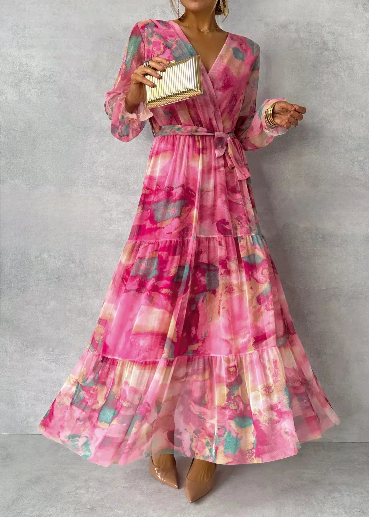 Luísa | Vestido Envolvente con Estampado Floral y Toque Romántico
