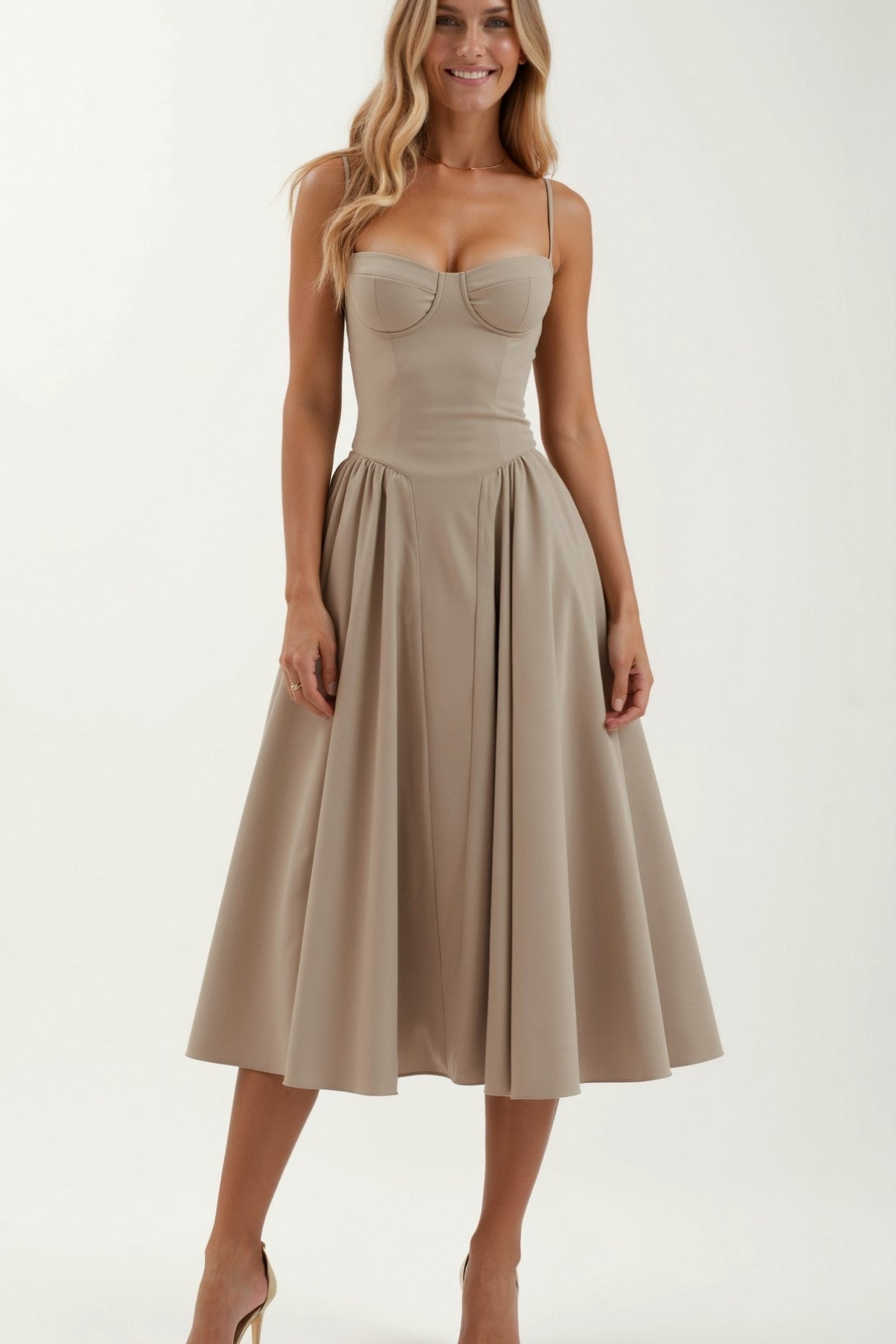 Odette Elegancia | Vestido midi con corsé estructurado