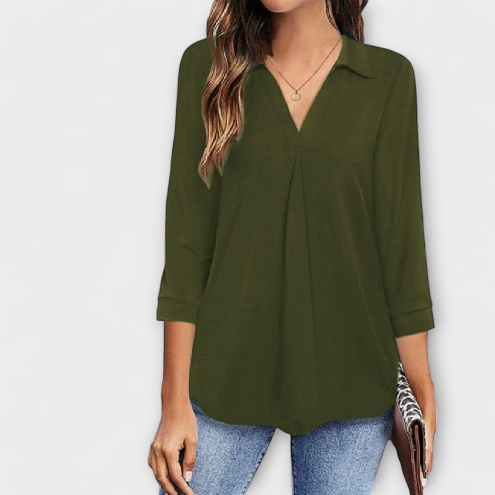 Jessica - Blusa casual con escote en V