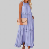 LANDRY | Vestido sin mangas con volantes elegantes