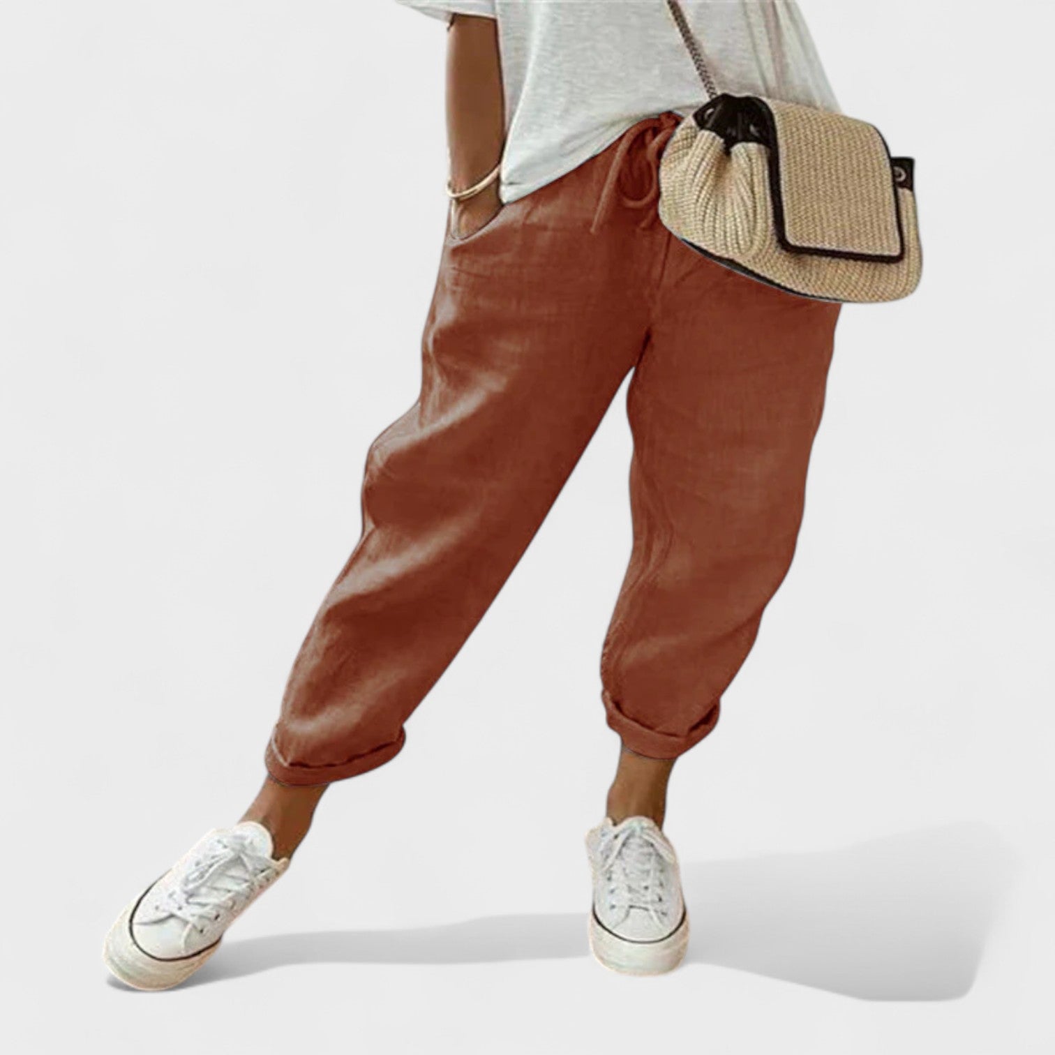 Francisca – Pantalones de lino modernos y casuales