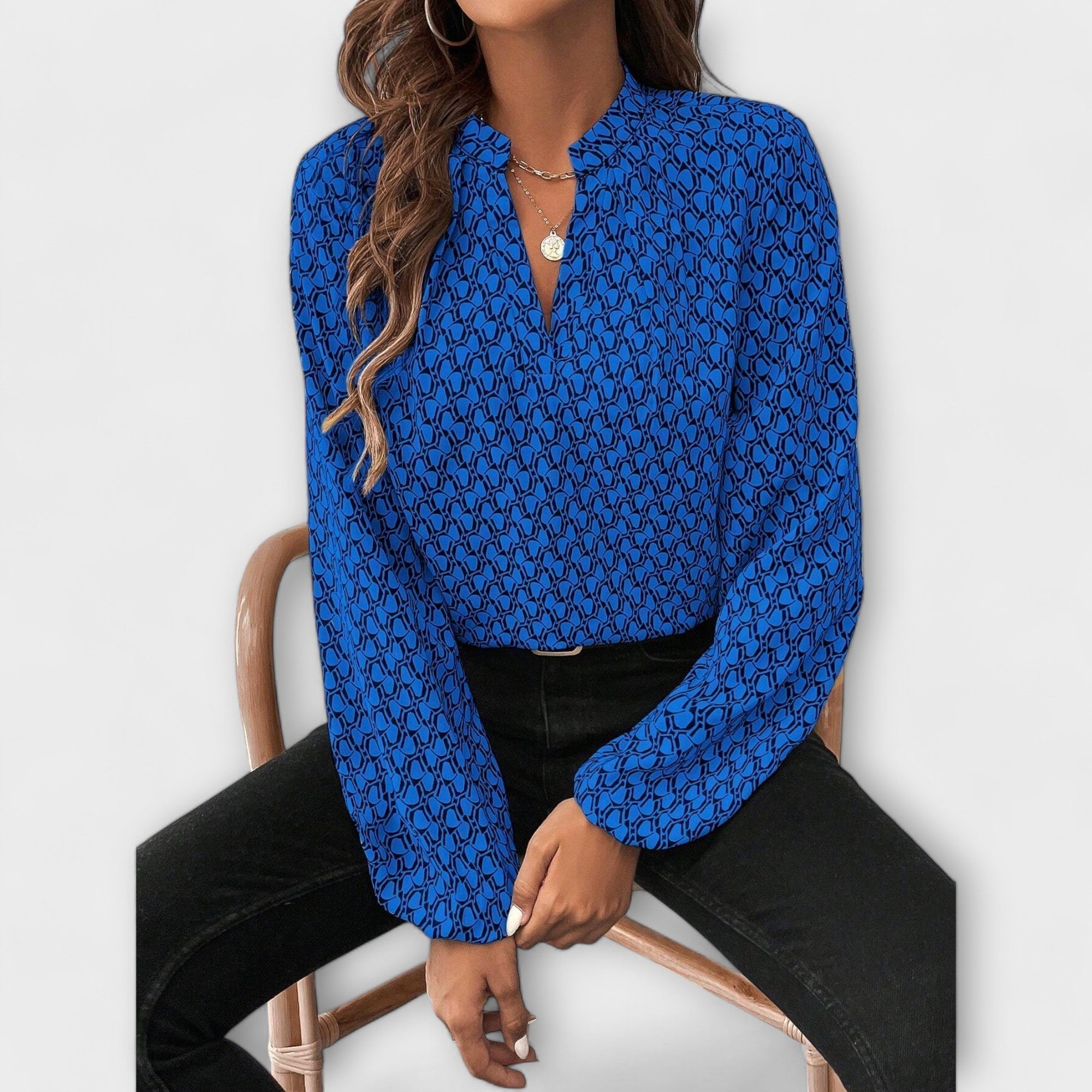 Relaxiva - Blusa con Estampado y Mangas Elegantes