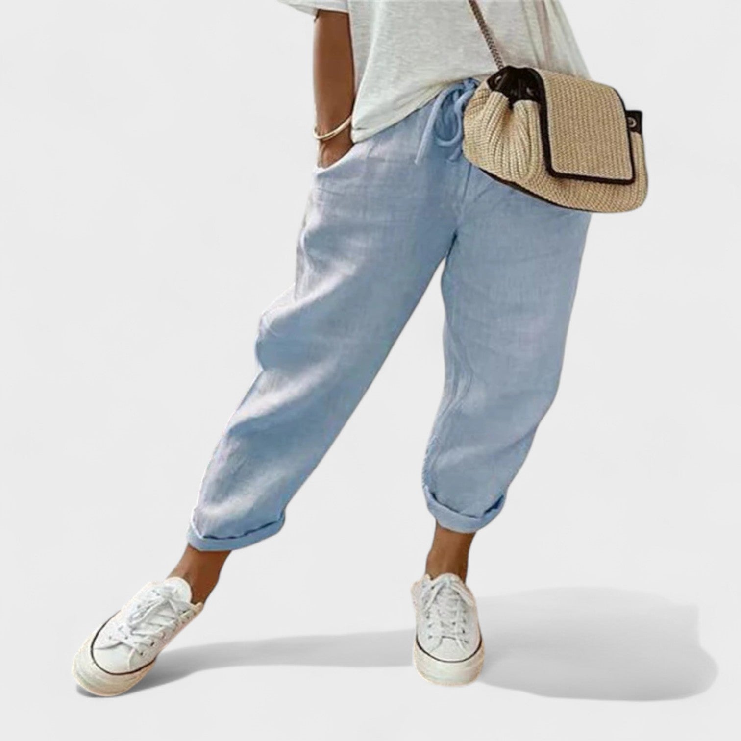 Francisca – Pantalones de lino modernos y casuales