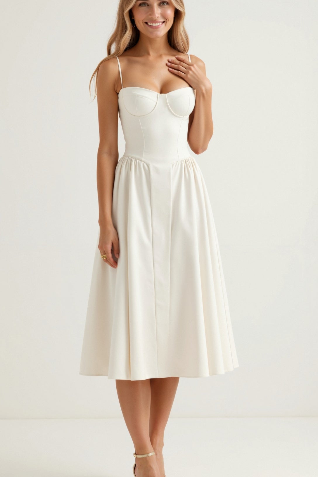 Odette Elegancia | Vestido midi con corsé estructurado
