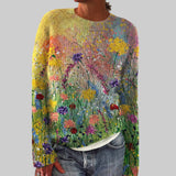 Flora - Camiseta acogedora con pintura al óleo de flores