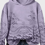 Sudadera con capucha de encaje en color verde campestre
