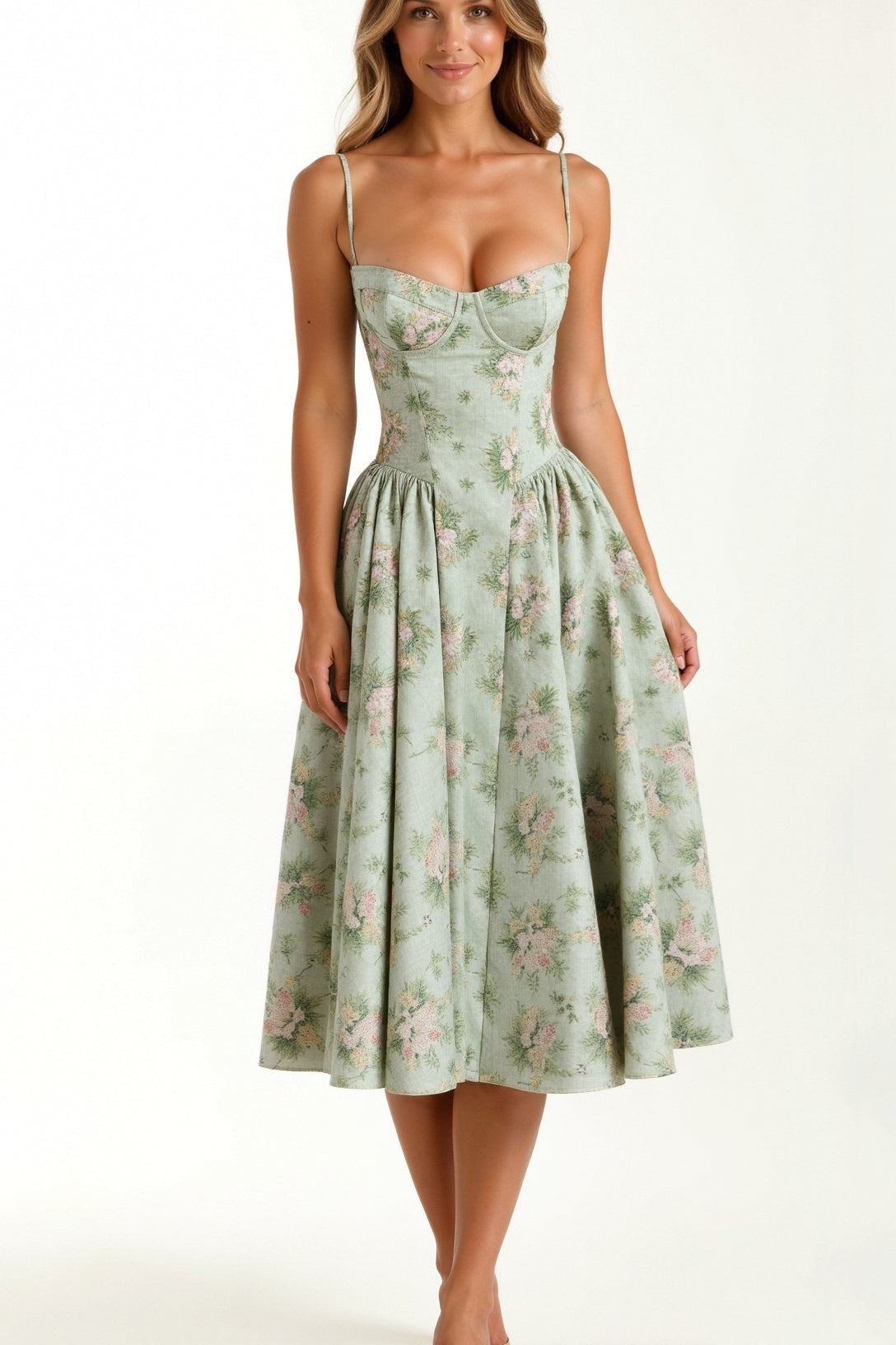 Odette Elegancia | Vestido midi con corsé estructurado