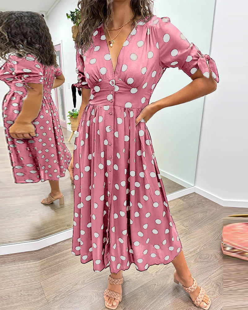 Monica™ | Vestido Elegante de Lunares