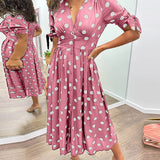 Monica™ | Vestido Elegante de Lunares