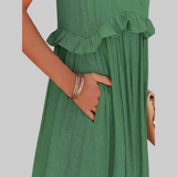 LANDRY | Vestido sin mangas con volantes elegantes