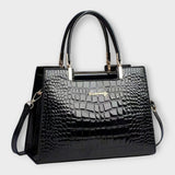 Deolinda | Bolso de mano con patrón brillante de cocodrilo