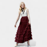 Falda elegante con detalle decorativo en tul