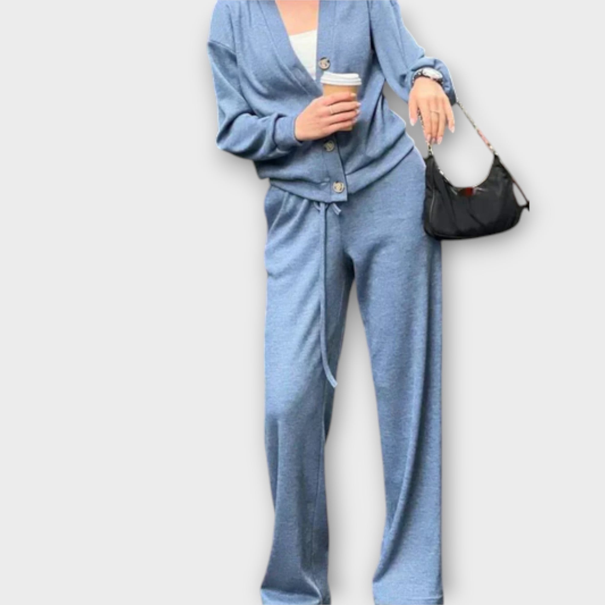 Chantal | Conjunto de abrigo de lana y pantalones