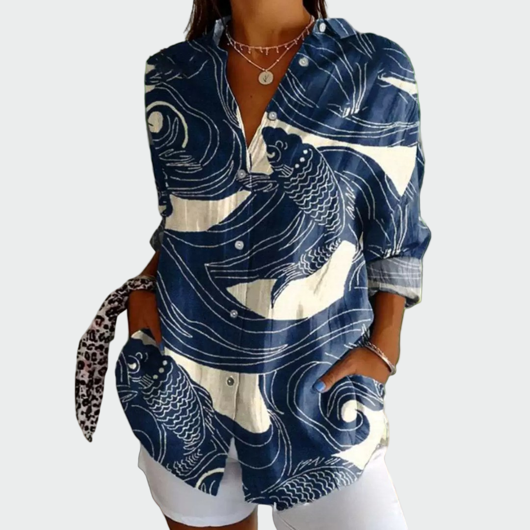 Camisa elegante con estampado floral