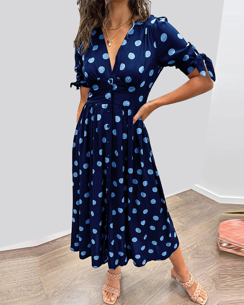 Monica™ | Vestido Elegante de Lunares