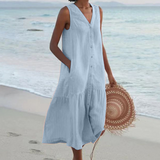 Celeste | Vestido con escote en V