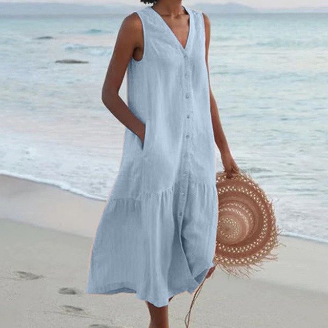 Celeste | Vestido con escote en V