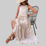 LANDRY | Vestido sin mangas con volantes elegantes