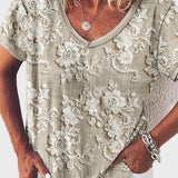 Blusa con escote en forma de pétala al atardecer