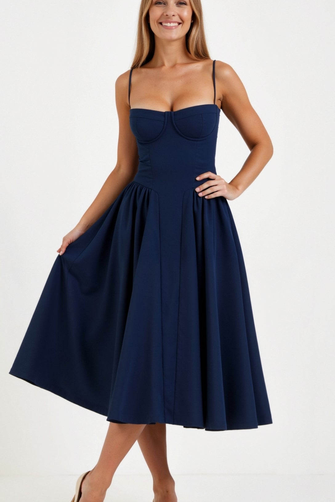 Odette Elegancia | Vestido midi con corsé estructurado