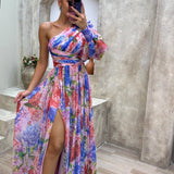 Whitney | Vestido Elegante y Fluyente de Hombro para Eventos de Verano