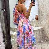Whitney | Vestido Elegante y Fluyente de Hombro para Eventos de Verano