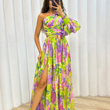 Whitney | Vestido Elegante y Fluyente de Hombro para Eventos de Verano