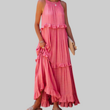 LANDRY | Vestido sin mangas con volantes elegantes
