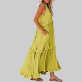 LANDRY | Vestido sin mangas con volantes elegantes