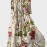 Vestido Largo de Estilo Botánico