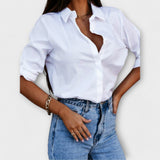 Jessica - Blusa casual con escote en V