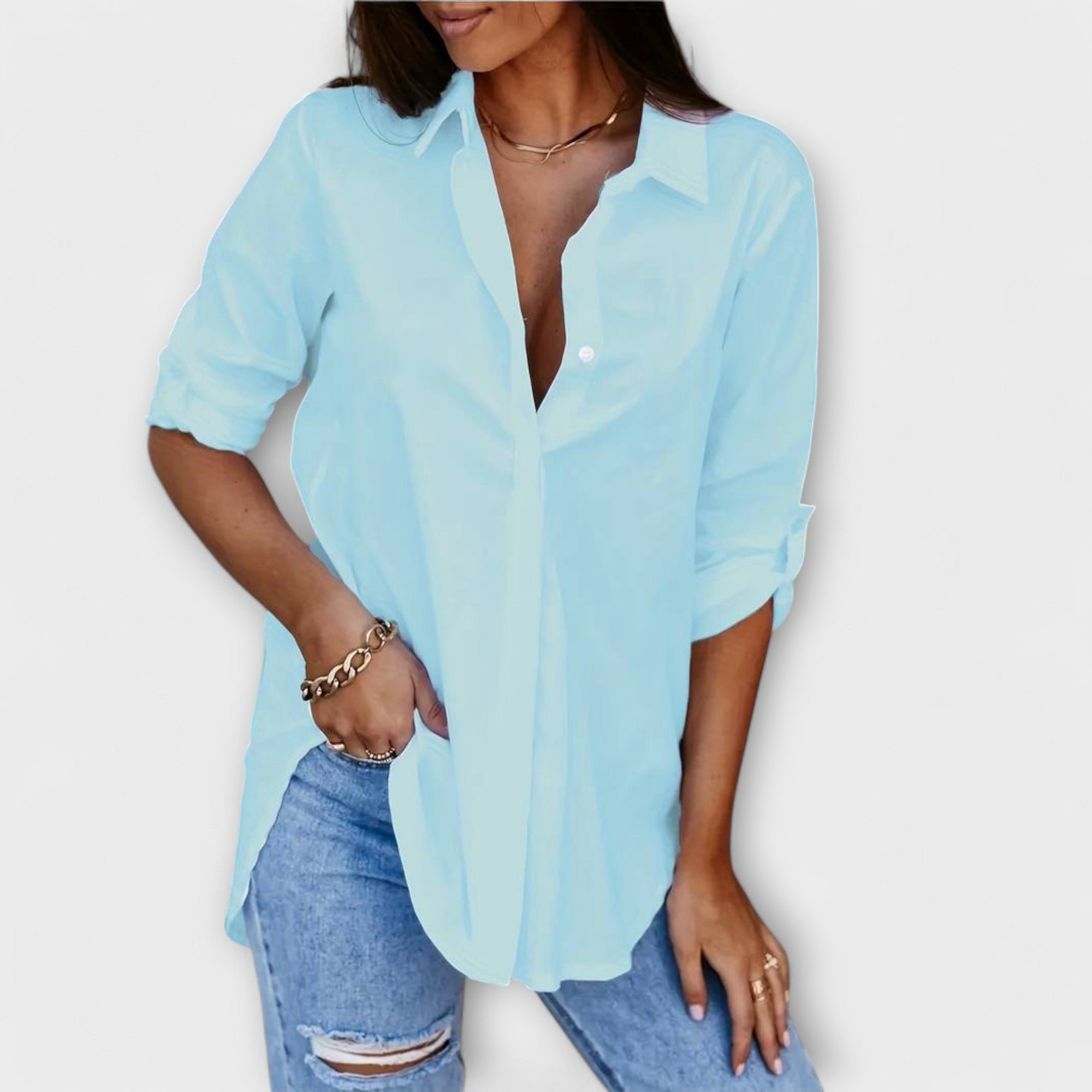 Jessica - Blusa casual con escote en V