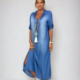Ibiza | Vestido Maxi de Mezclilla con Detalles Modernos