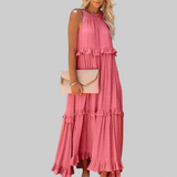 LANDRY | Vestido sin mangas con volantes elegantes