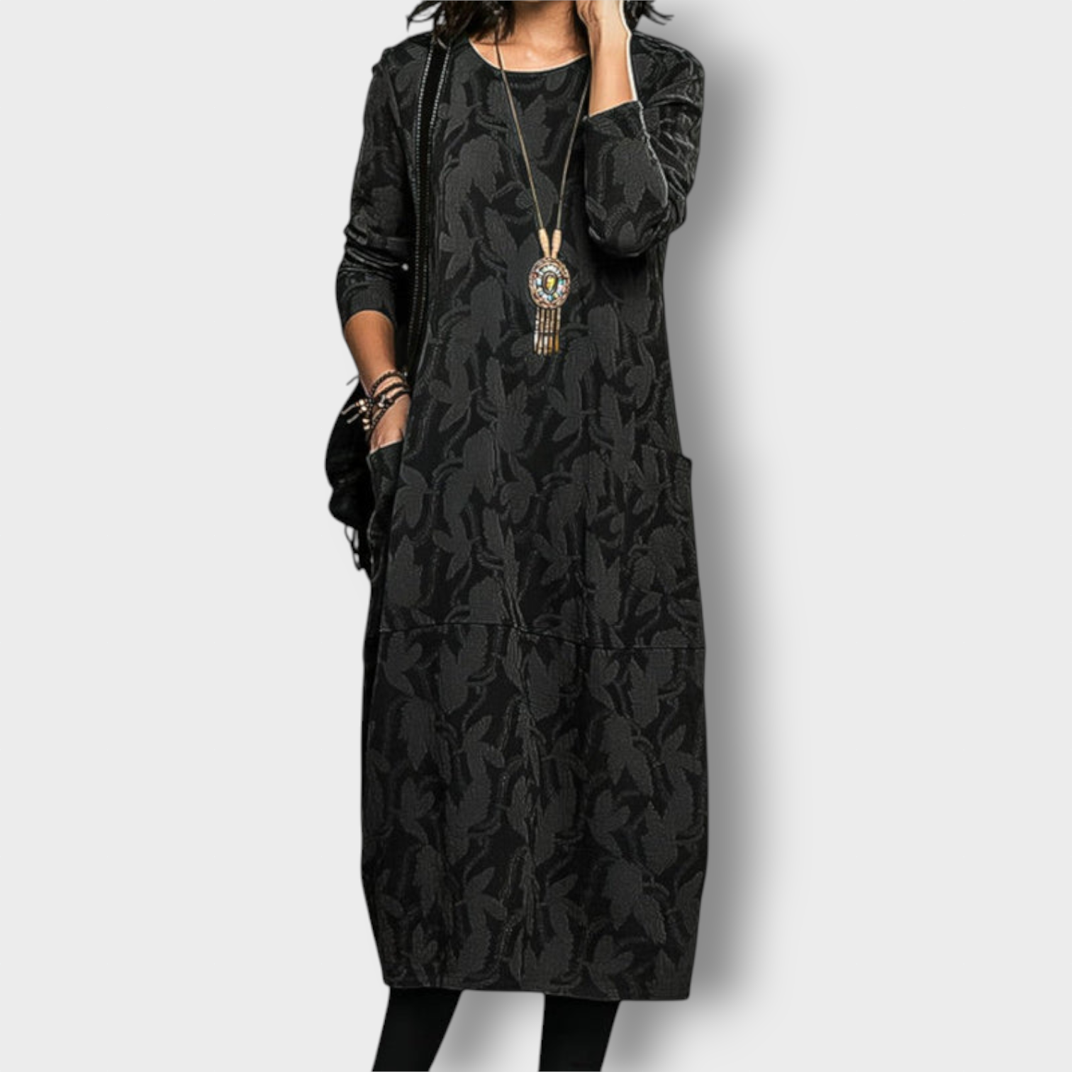 Madeleine | Vestido bohemio con diseño floral en relieve