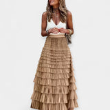 Falda Boho con Acabado de Saten de Tela Abierta