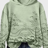 Sudadera con capucha de encaje en color verde campestre
