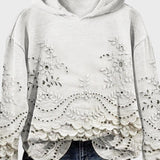 Sudadera con capucha de encaje en color verde campestre