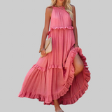 LANDRY | Vestido sin mangas con volantes elegantes
