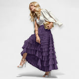 Falda elegante con detalle decorativo en tul