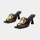 Felicia | Tacones Metálicos de Punta Cuadrada