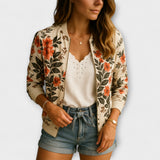 Andreia - Chaqueta bomber elegante con patrón floral