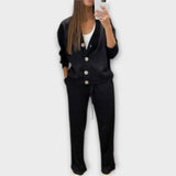Chantal | Conjunto de abrigo de lana y pantalones