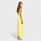Flossie | Vestido largo amarillo con lazo lateral