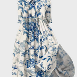Vestido de Porcelana con Estampado Floral