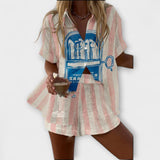 Conjunto de verano Silava con estampado de sardinas