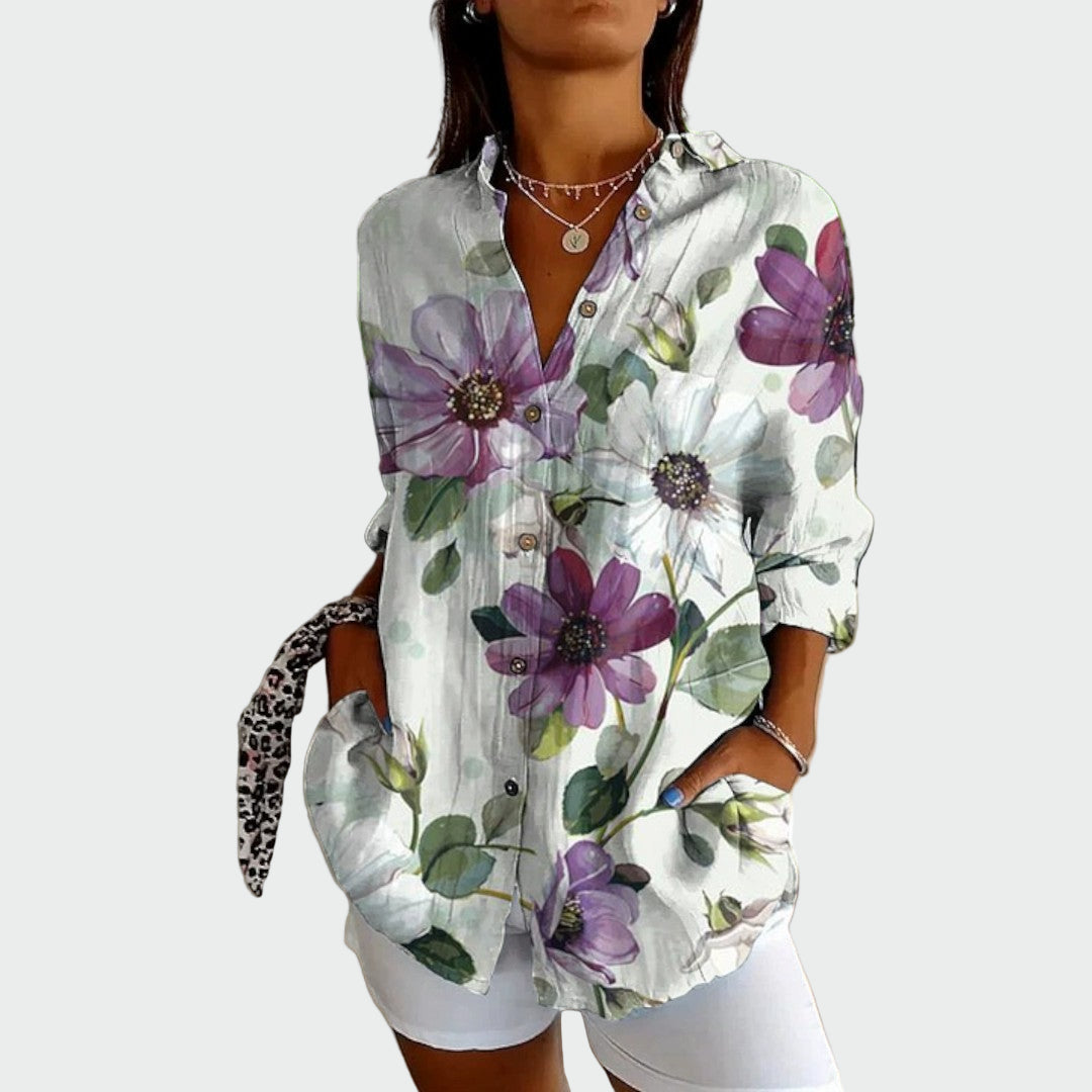 Camisa elegante con estampado floral