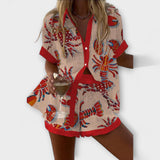 Conjunto de playa Beatriz | Daphira con estampado de langostas